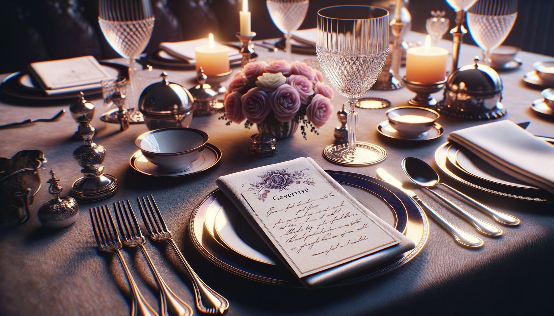 Elegant dining table setup illustrating GFE etiquette.