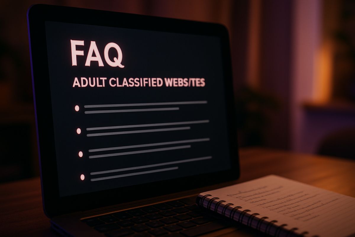 FAQ-Bereich für Erotikportale auf einem Computerbildschirm