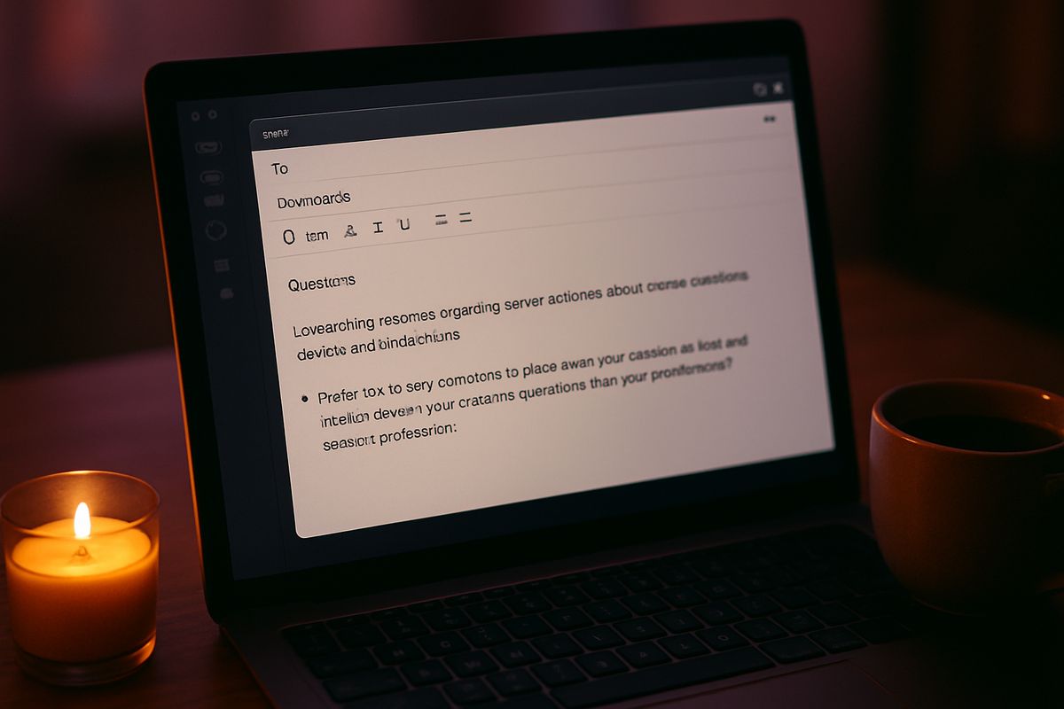 Close-up of an email draft for negotiating a BDSM session.