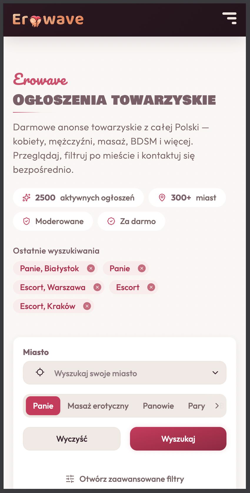 Erowave - wersja mobilna